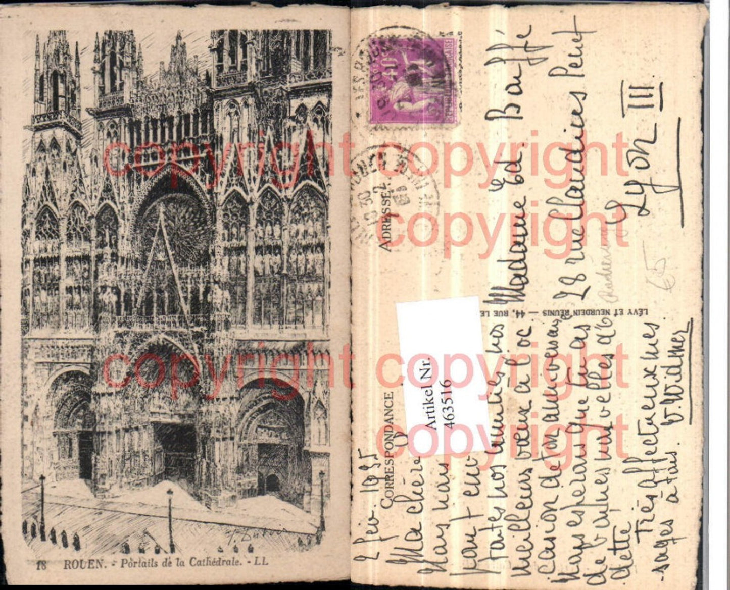 463516,Künstler AK Radierung Rouen Portails de la Cathedrale Kirche