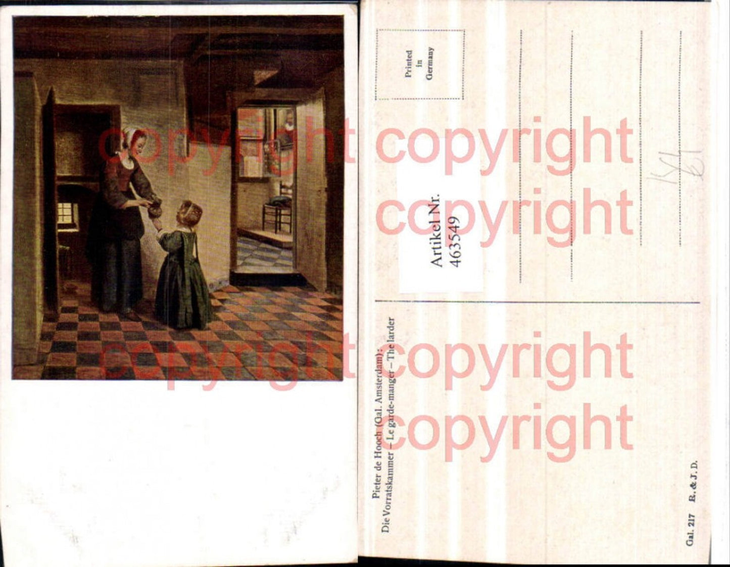 463549,Künstler AK Pieter de Hooch Vorratskammer Mutter Kind