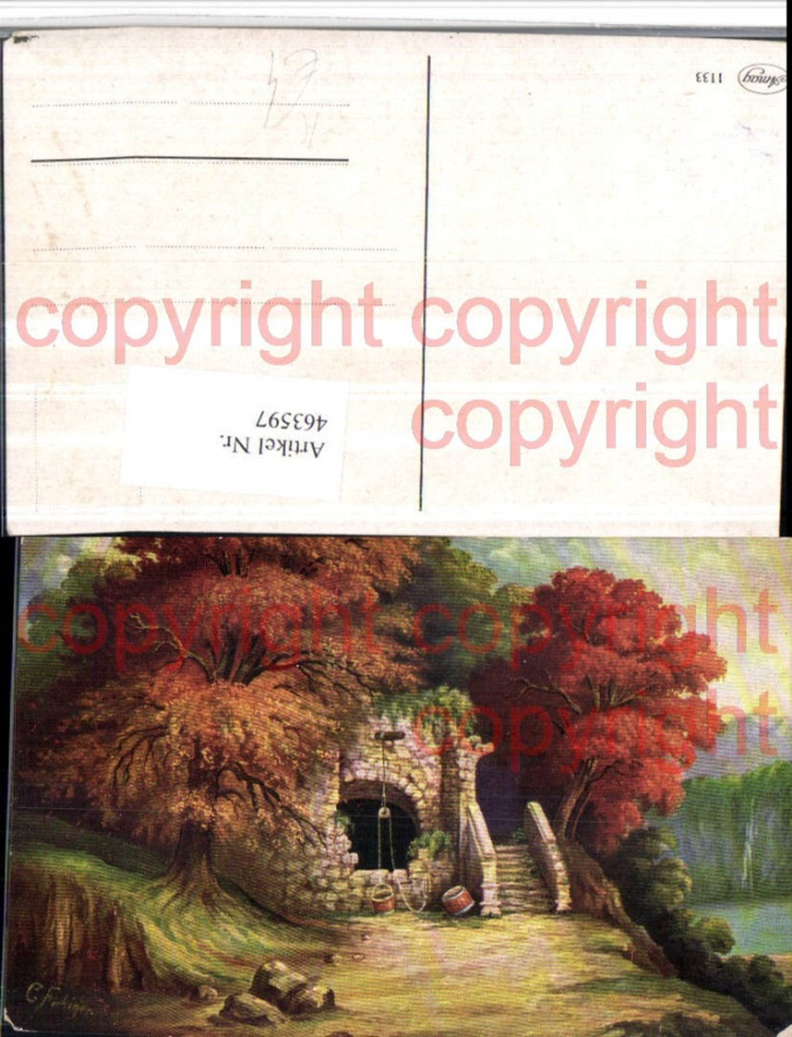 463597, Artist AK G. Fiebiger, Draw Well, Fountain