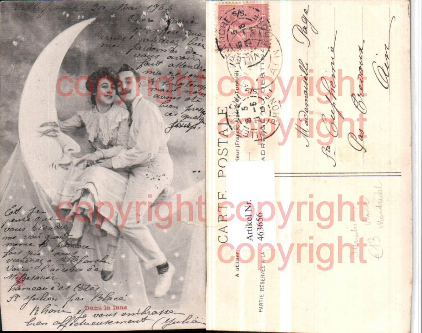463656,Fotomontage Surrealismus Liebe Paar Mond Mondsichel Mondgesicht