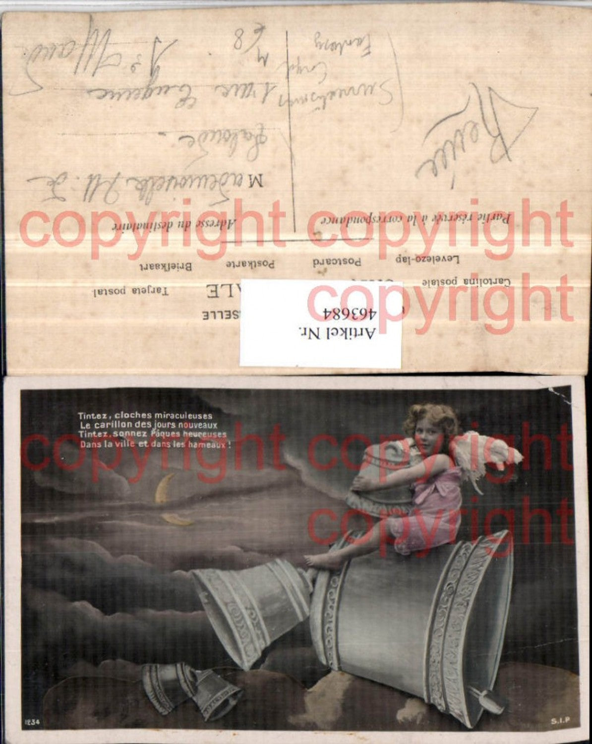 463684,Fotomontage Surrealismus Mädchen Engel Glocken Mond