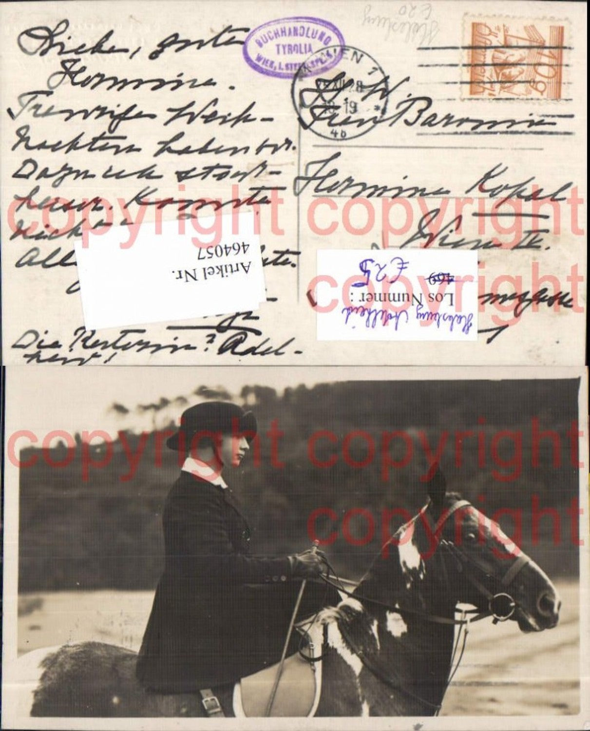 464057,Foto Ak Adelheid Habsburg a. Pferd Reiten Uniform Adel Monarchie Österreich