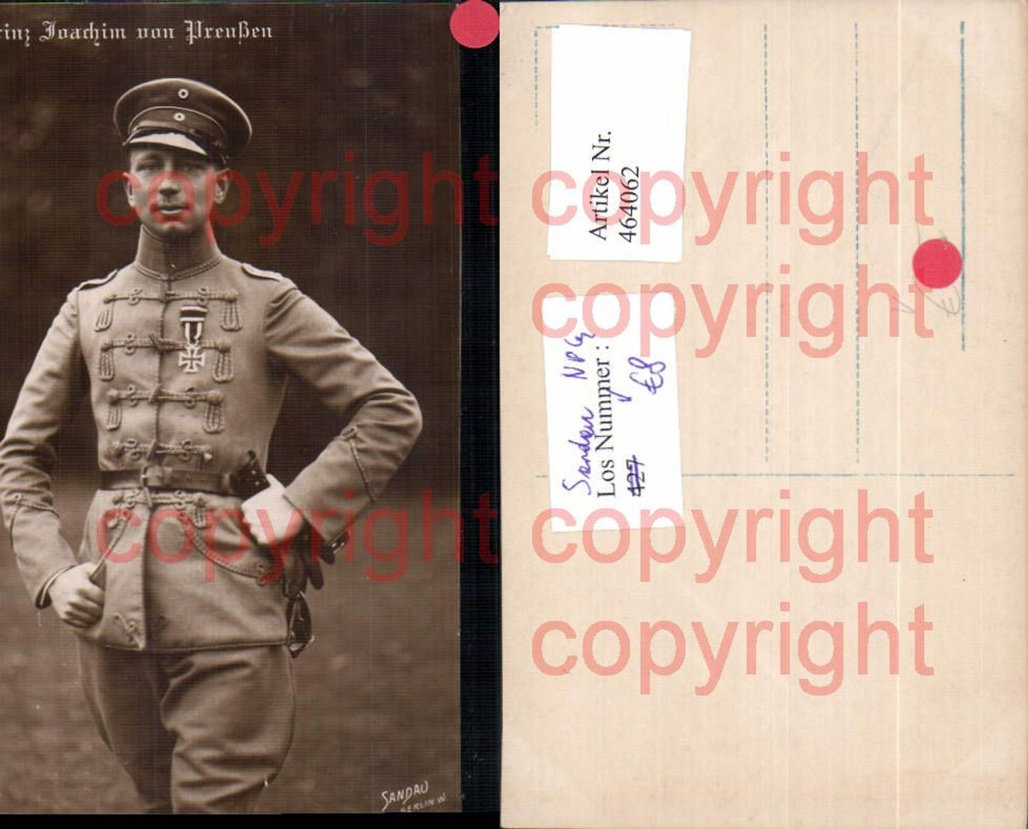 464062,Prinz Joachim v. Preußen Uniform Adel Monarchie Deutschland pub NPG
