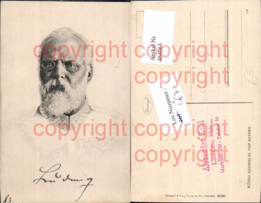 464063,König Ludwig III v. Bayern Adel Monarchie Deutschland pub Stengel Co 49120