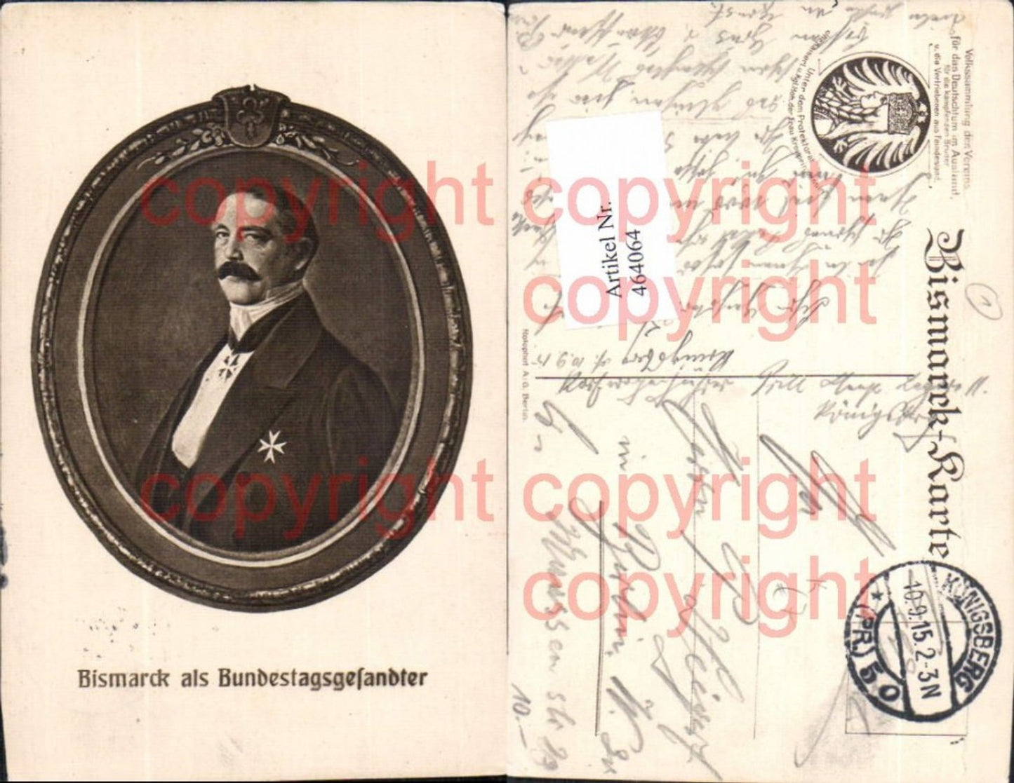 464064,Künstler Ak Bismarck als Bundestagsgesandter Adel Monarchie Deutschland