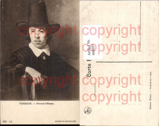 464097,Künstler Ak Vermeer Portrait d Homme Mann Portrait Kunst Wissenschaft