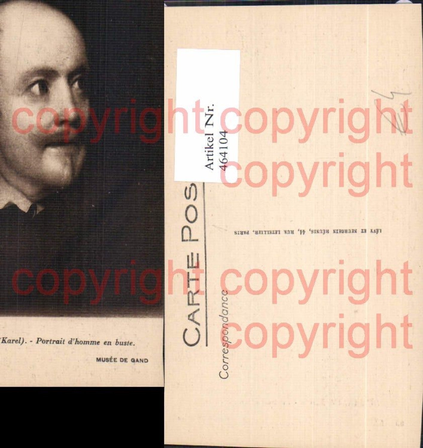 464104,Künstler Ak Karel Du Jardin Portrait d homme en buste Kunst Wissenschaft