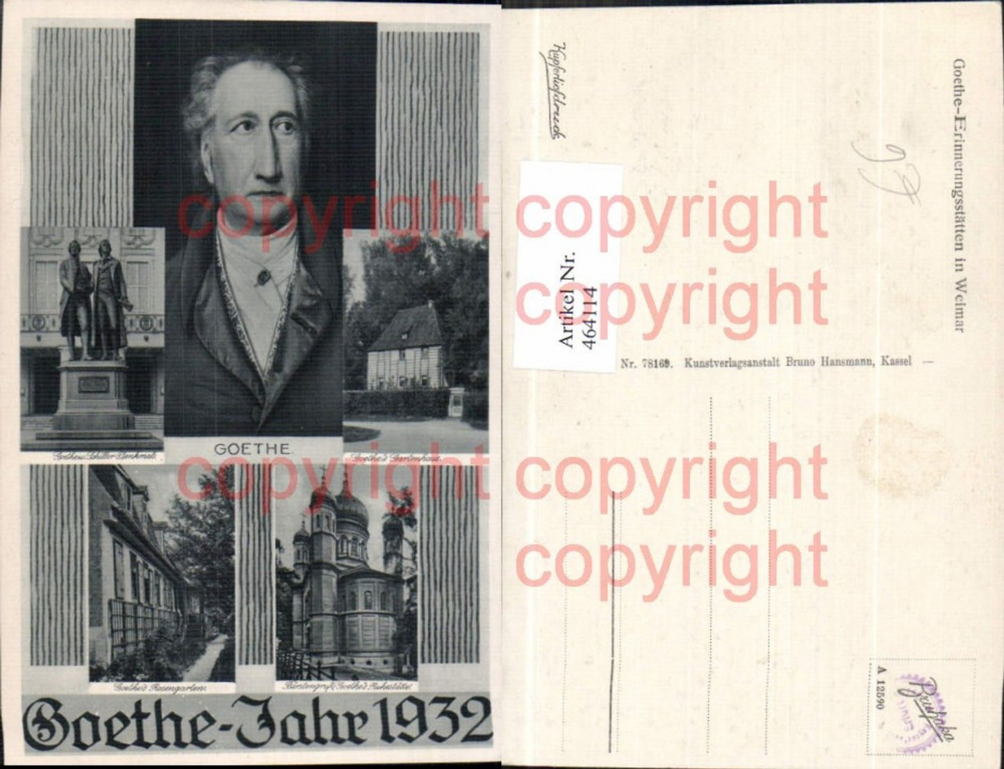 464114,Mehrbild Ak Goethe Gartenhaus Denkmal 1932 Kunst Wissenschaft