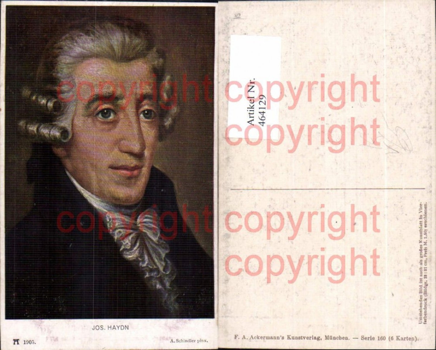 464129,Künstler Ak A. Schindler Joseph Haydn Komponist pub F. A. Ackermann 160/1905