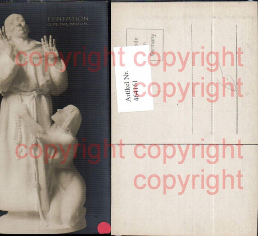 464161,Statue Monument O. Petri Tentation Mönch Frau a. Knien