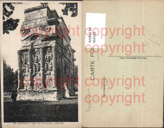 464168,Orange Arc de Triomphe Cote Est Statue Monument