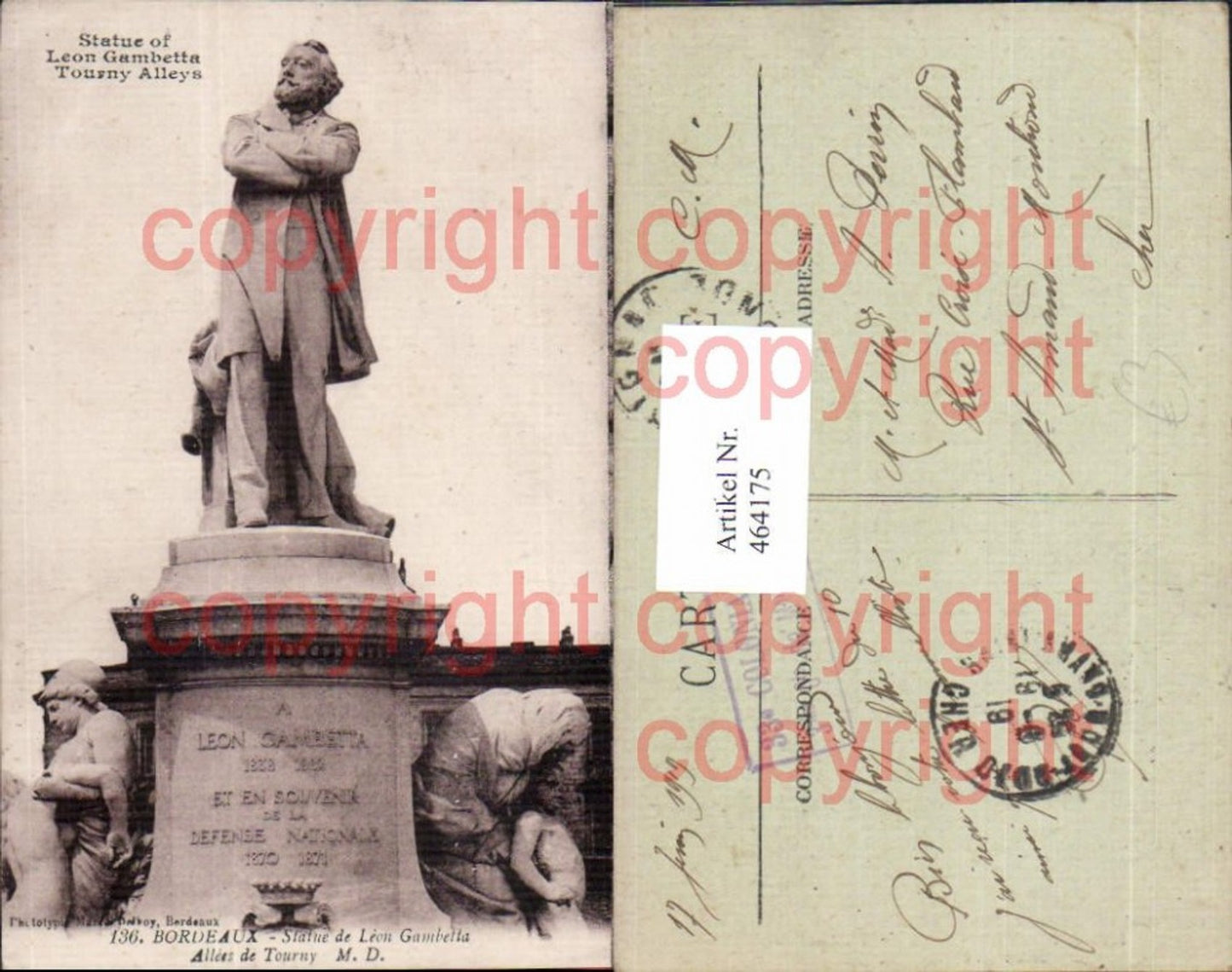 464175,Bordeaux Statue of Leon Gambetta Monument