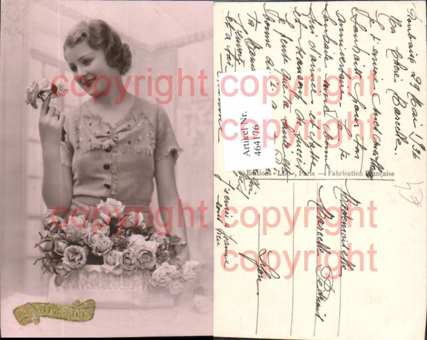 464176,Frau French Deco Fashion Mode Blumen Rosen