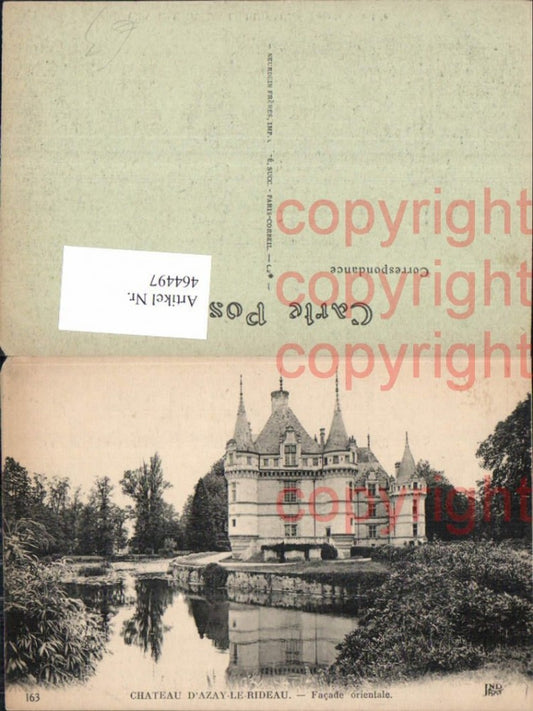 464497,Schloss Chateau d Azay-le-Rideau Facade orientale