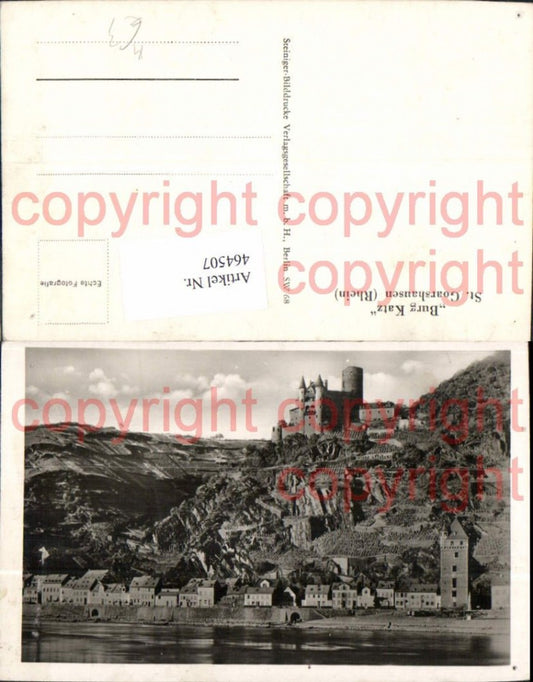 464507,Foto Ak Burg Katz St Goarshausen Rhein