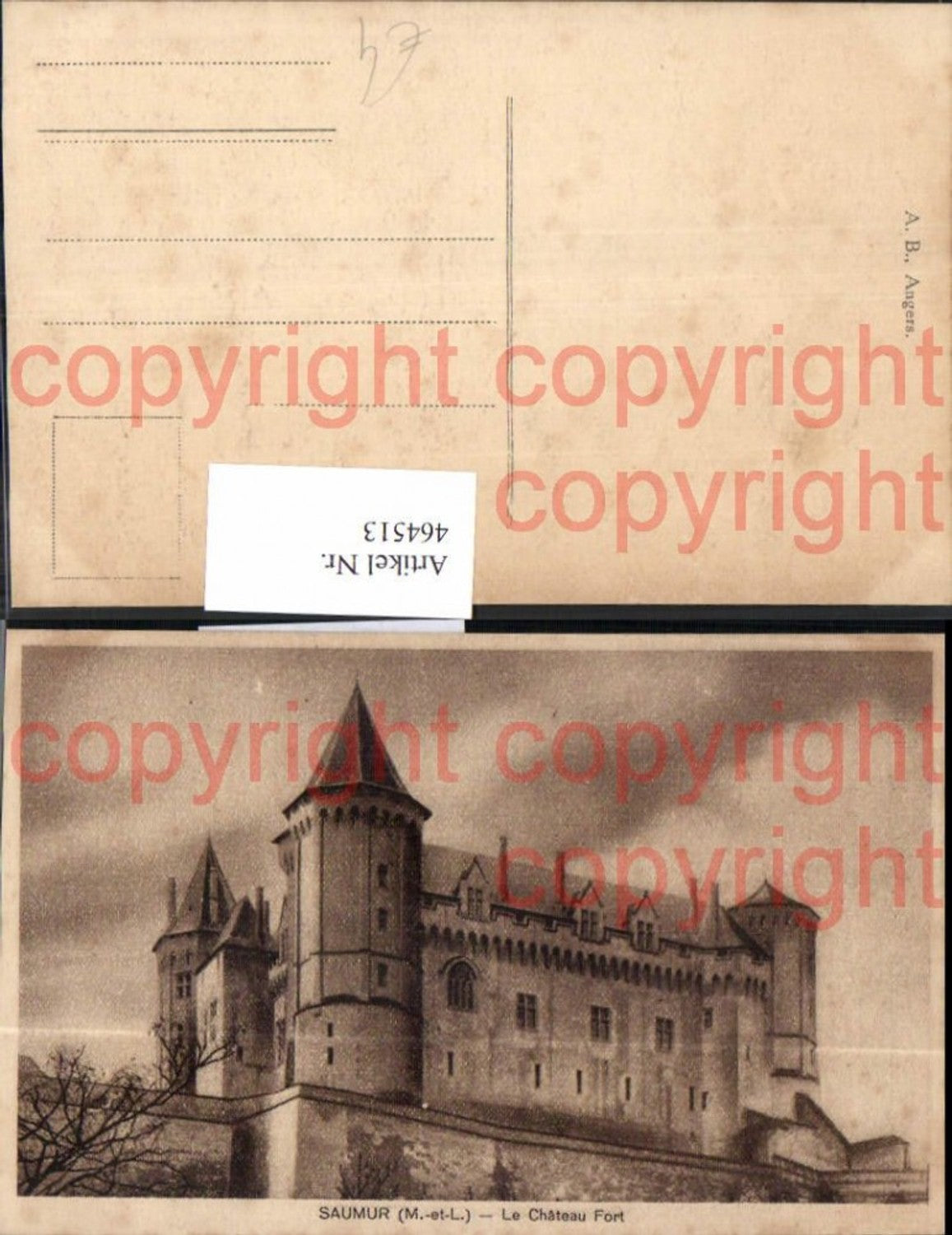 464513,Künstler Ak Schloss Saumur Le Chateau Fort