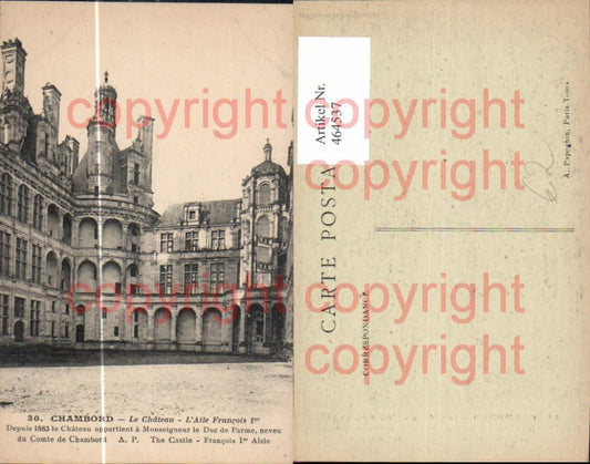 464537,Schloss Chambord Le Chateau L Aile Francois 1er