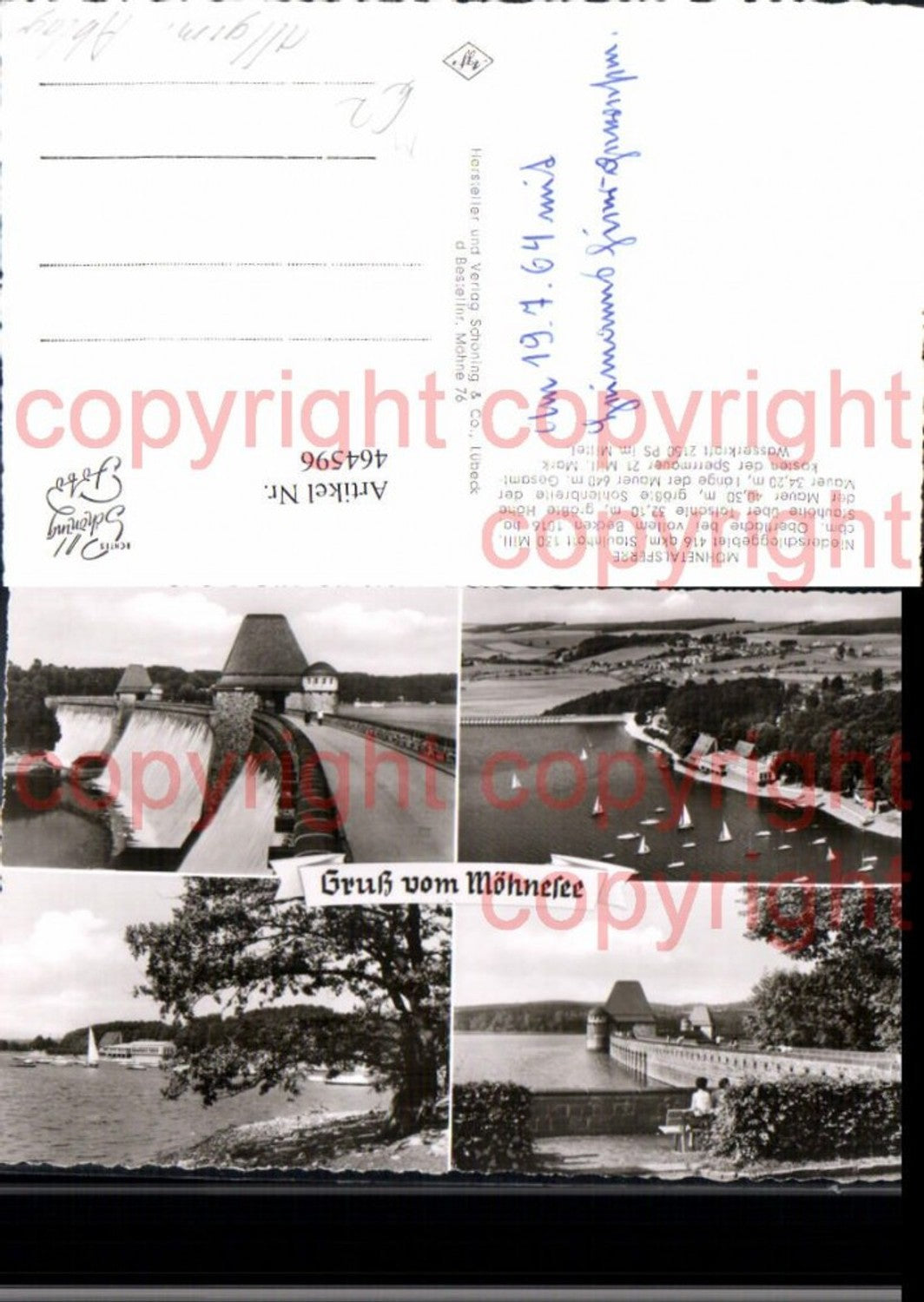 464596,Mehrbild Ak Möhnesee Talsperre Segelboote