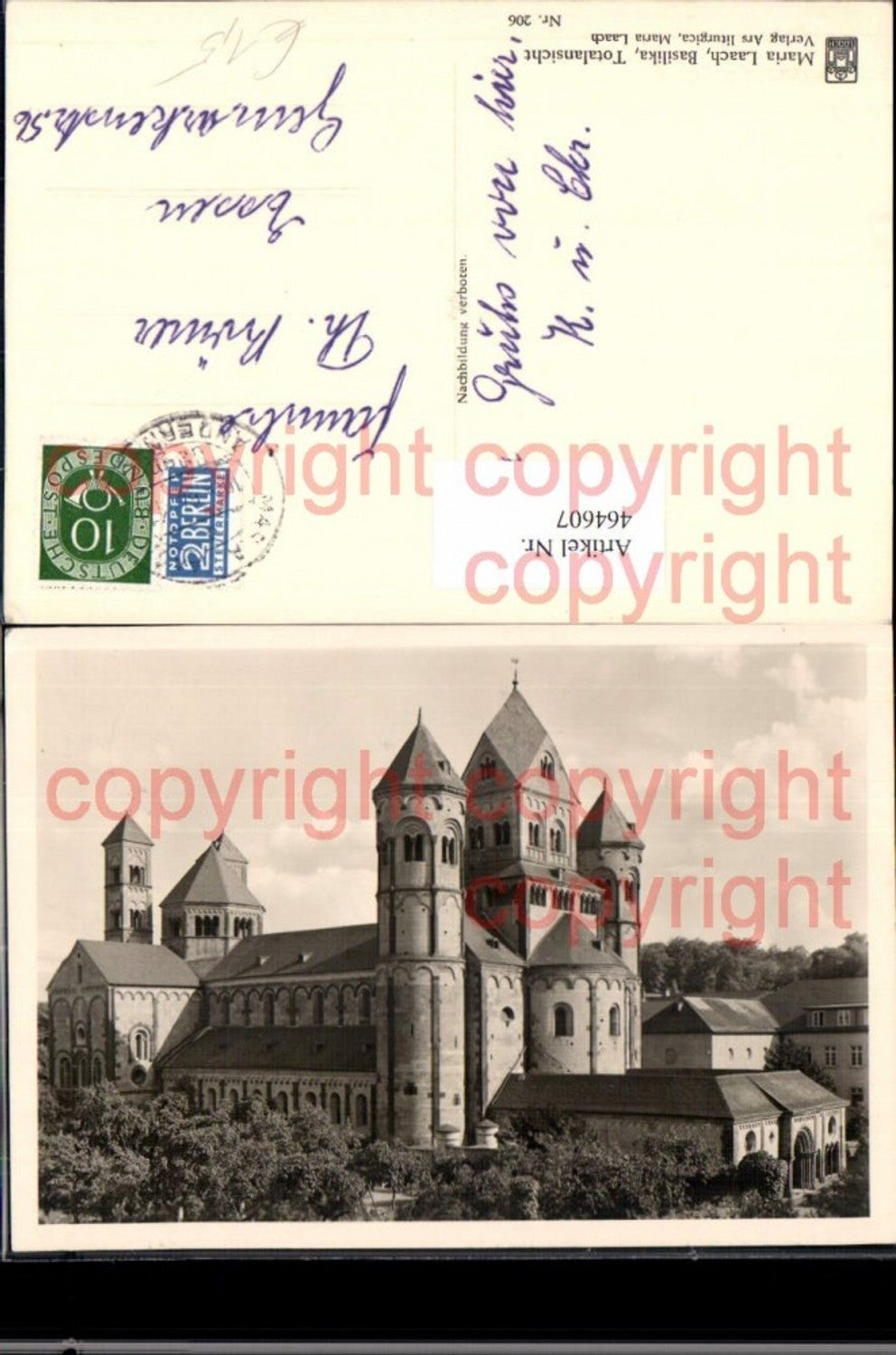 464607,Kirche Maria Laach Basilika Totalansicht