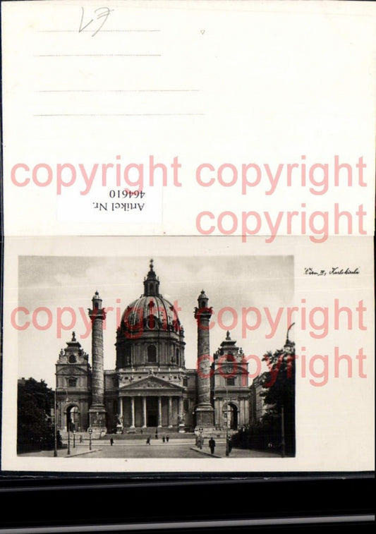 464610,Foto Ak Kirche Wien Karlskirche