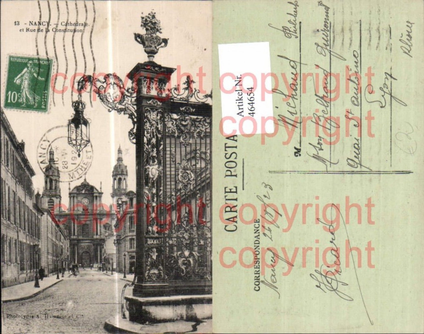 464654,Kirche Nancy Cathedrale et Rue de la Constitution