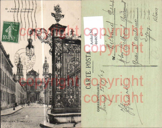 464654,Kirche Nancy Cathedrale et Rue de la Constitution