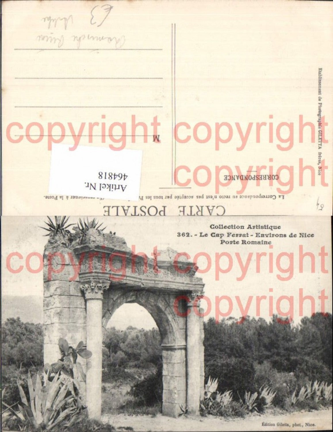464818,Le Cap Ferrat Nice Nizza Porte Romaine Monument Antike Römische Ruine