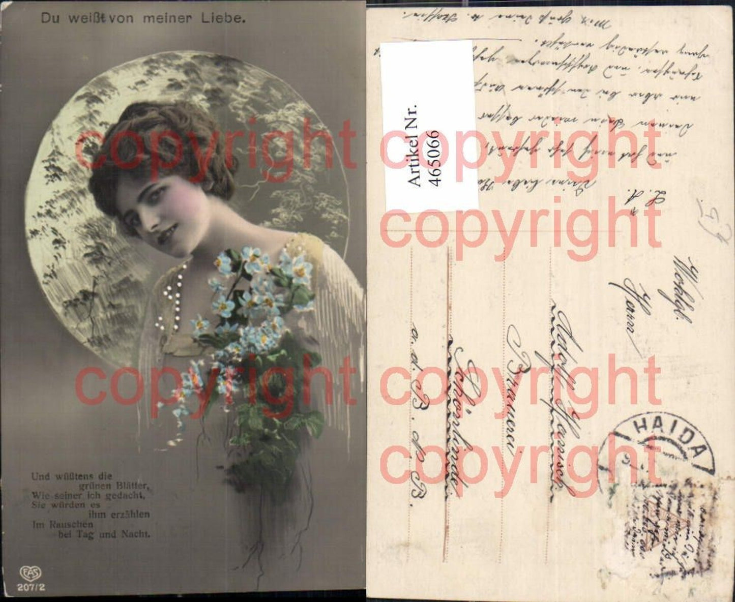 465066,Frau Edwardian Girl Blumen Du weißt v. meiner Liebe pub EAS 207/2