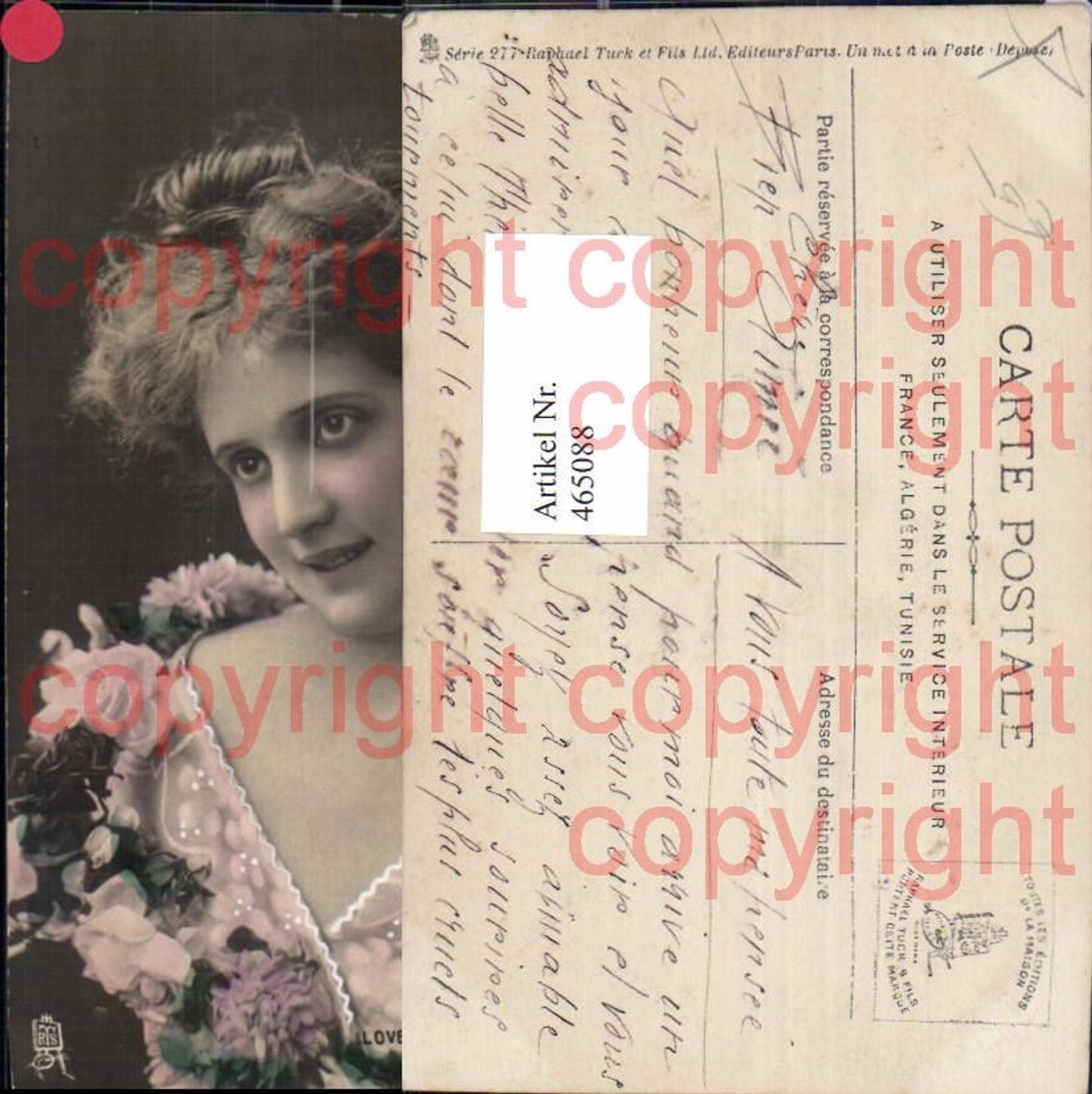 465088,Frau Edwardian Girl Blumen Portrait Profile Pose Beauty photo Postcard