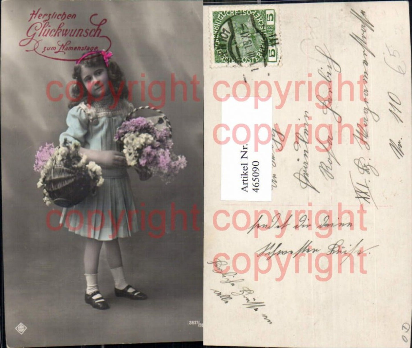 465090,Mädchen Kind Pretty little Girl Haarreif Korb Blumen