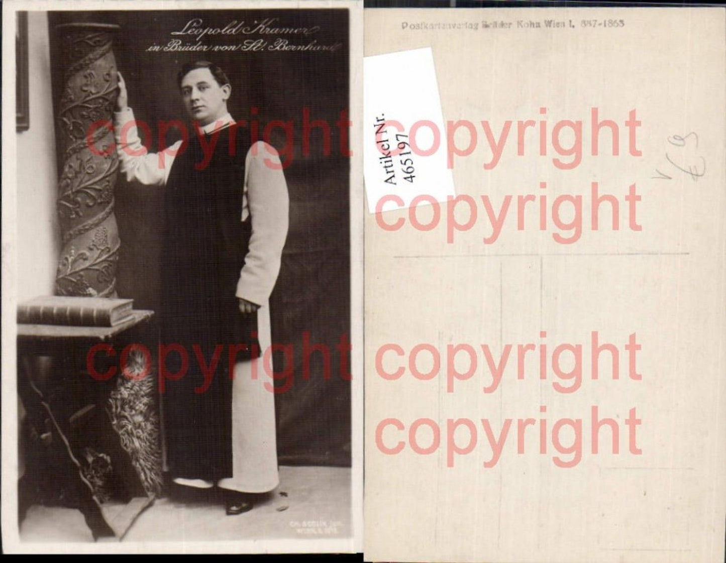 465197,Schauspieler Leopold Kramer i. Brüder v. St Bernhard pub B.K.W.I.