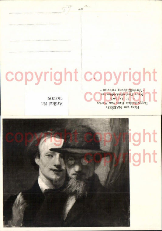 465209,Künstler Ak Hans von Marees Doppelbildnis Hans v. Marees Fr. Lenbach Kunst Wissenschaft