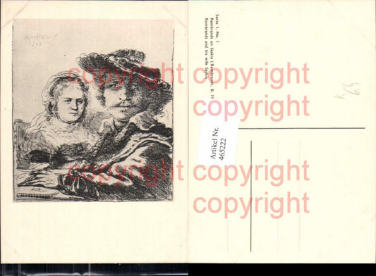 465222,Künstler Ak Rembrandt and his wife Saskia Kunst Wissenschaft