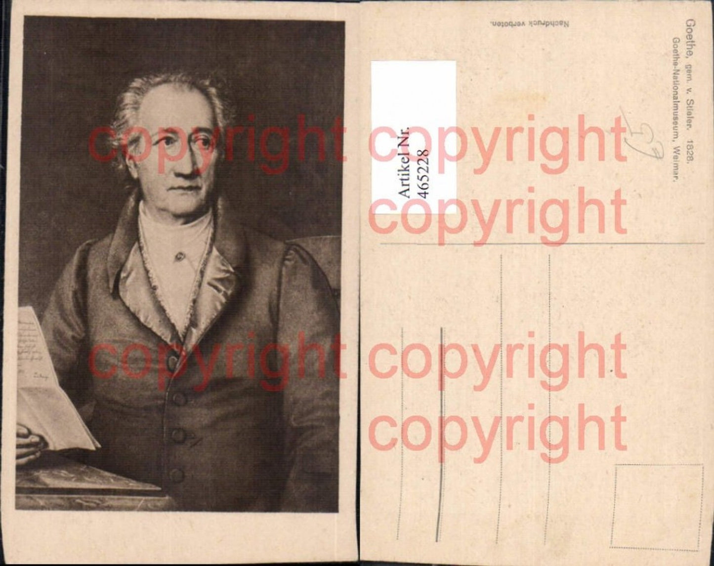 465228,Künstler Ak Stieler Goethe Lesen Kunst Wissenschaft