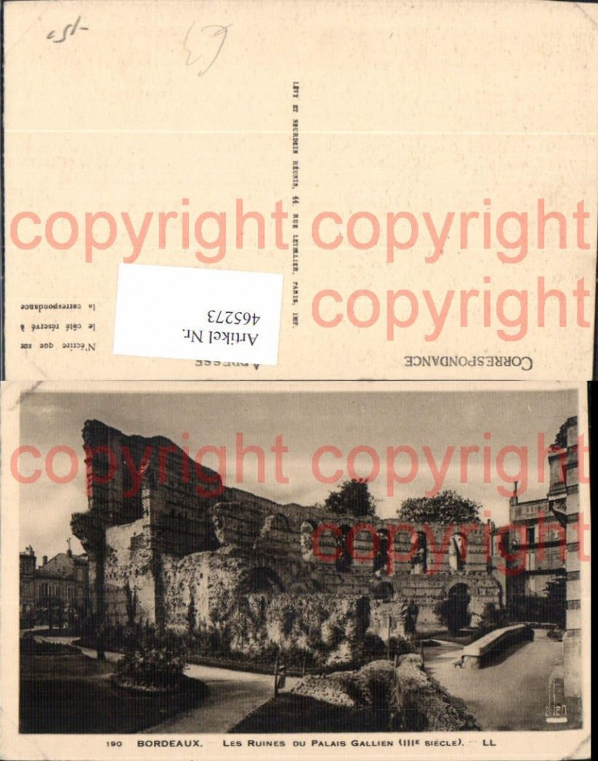 465273,Bordeaux Les Ruines du Palais Gallien Ruine Archäologie Ausgrabung