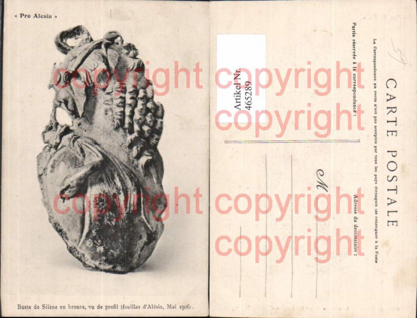 465289,Pro Alesia Buste de Silene en bronze Archäologie Ausgrabung