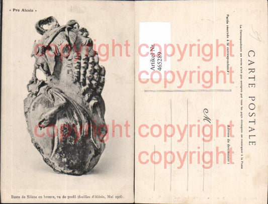 465289,Pro Alesia Buste de Silene en bronze Archäologie Ausgrabung