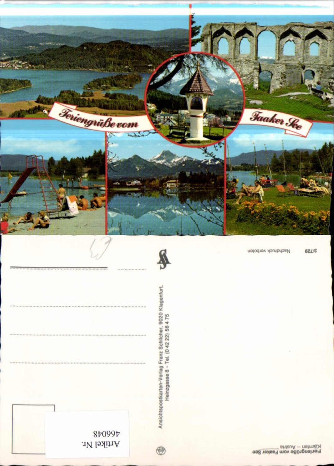 466048,Faakersee See b. Faak Strandbad Bildstock Mehrbildkarte