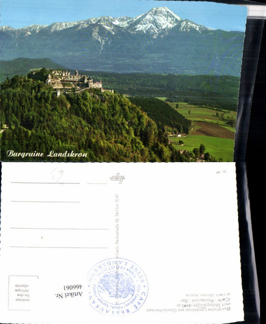 466061,Villach Burgruine Burg Landskron m. Mittagskogel Bergkulisse