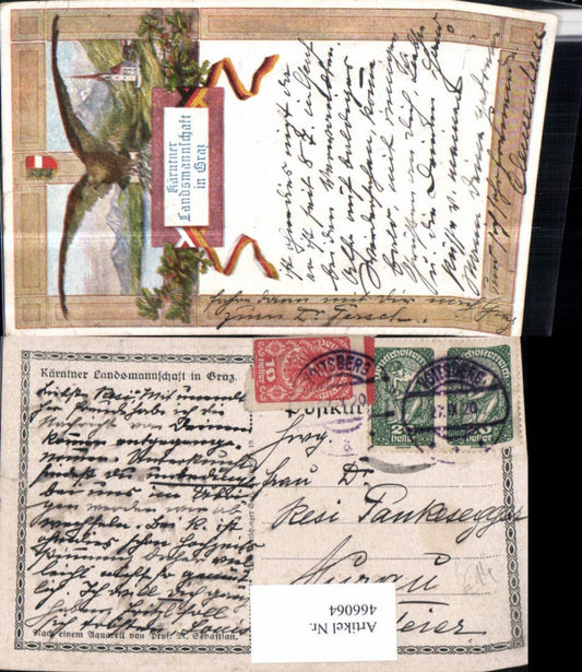 466064,Künstler AK M. Sebastian Kärntner Landsmannschaft Adler