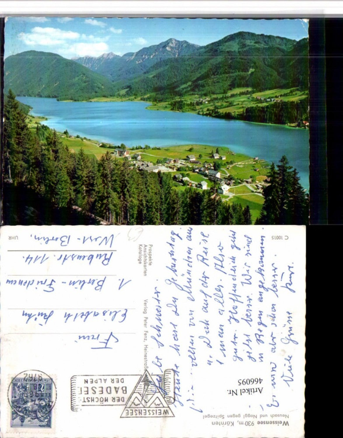 466095,Weißensee Neusach u. Naggl Totale geg. Spitzegel Bergkulisse