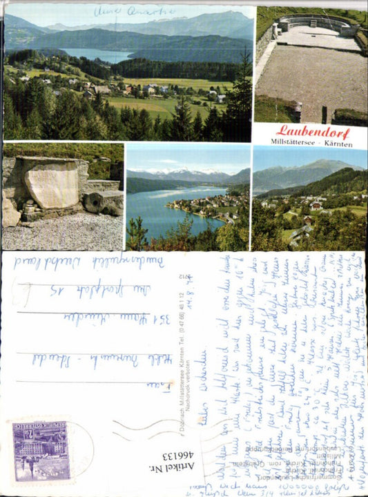 466133,Laubendorf am Millstättersee Totale Grabstein Mehrbildkarte