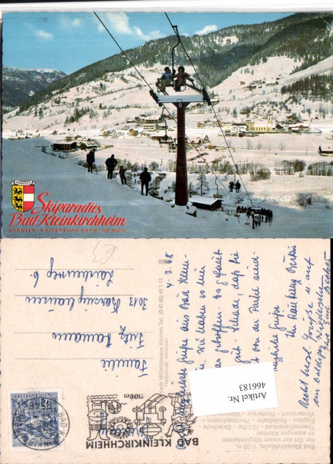 466183,Bad Kleinkirchheim Totale Sessellift Winterbild