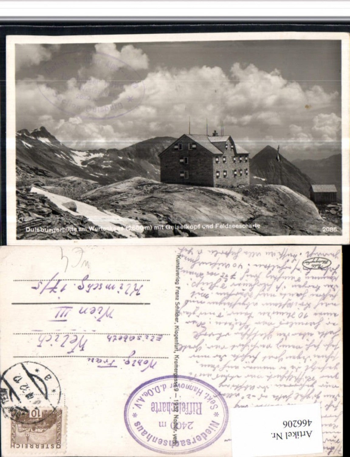 466206,Duisburgerhütte Berghütte b. Flattach Bergkulisse