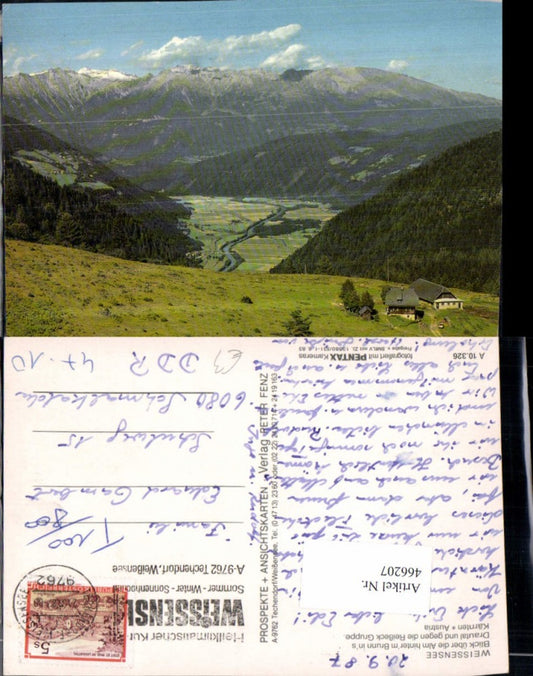 466207,Weißensee Blick über die Alm ins Drautal Bergkulisse