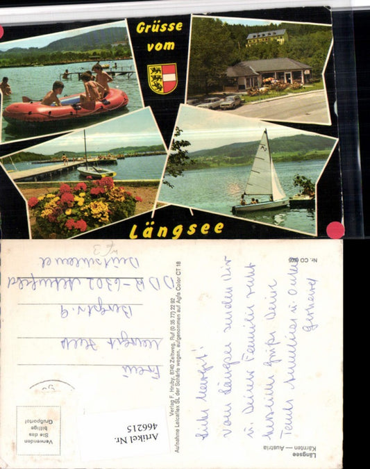 466215,Längsee See b. St. Veit Segelboot Schlauchboot Mehrbildkarte