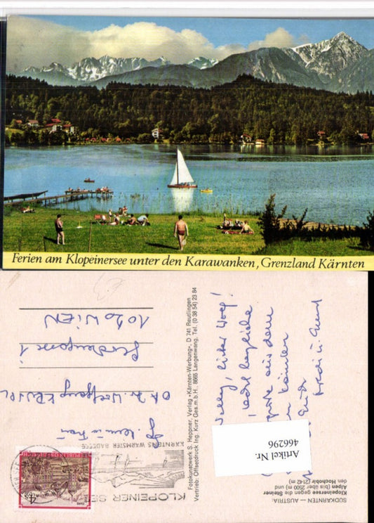 466296,Klopeinersee See b. St. Kanzian geg. Steiner Alpen Bergkulisse