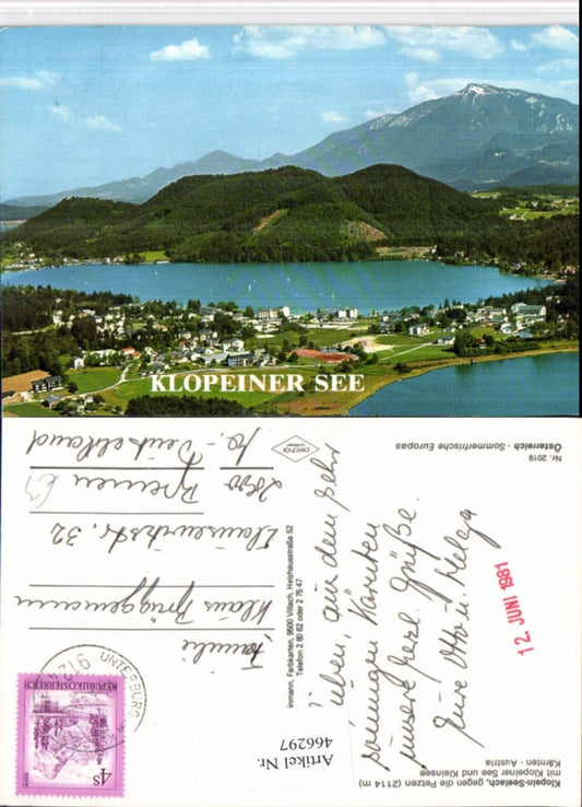 466297,Klopein-Seelach Totale See geg. Petzen Bergkulisse