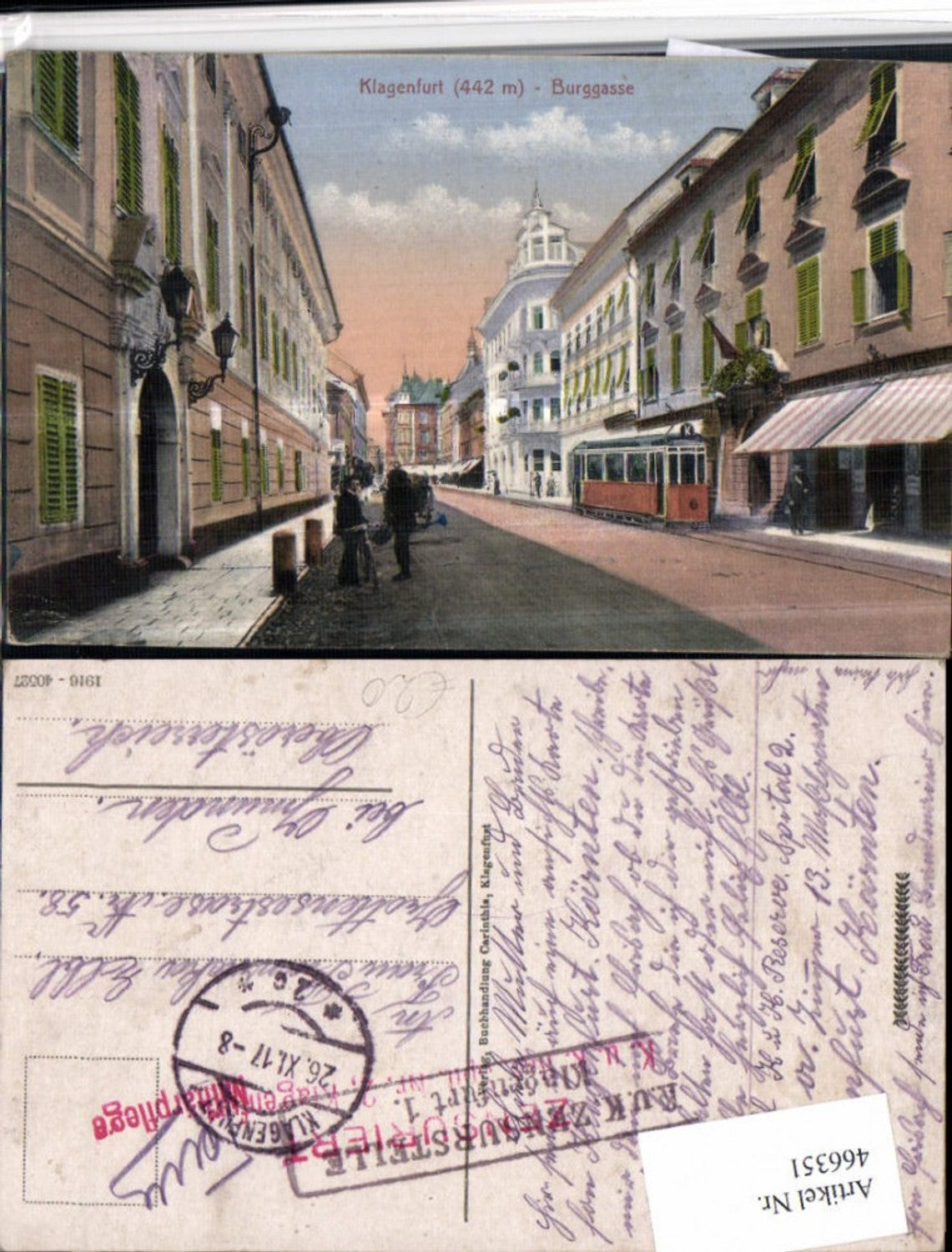 466351,Klagenfurt am Wörthersee Burggasse Straßenansicht Straßenbahn K