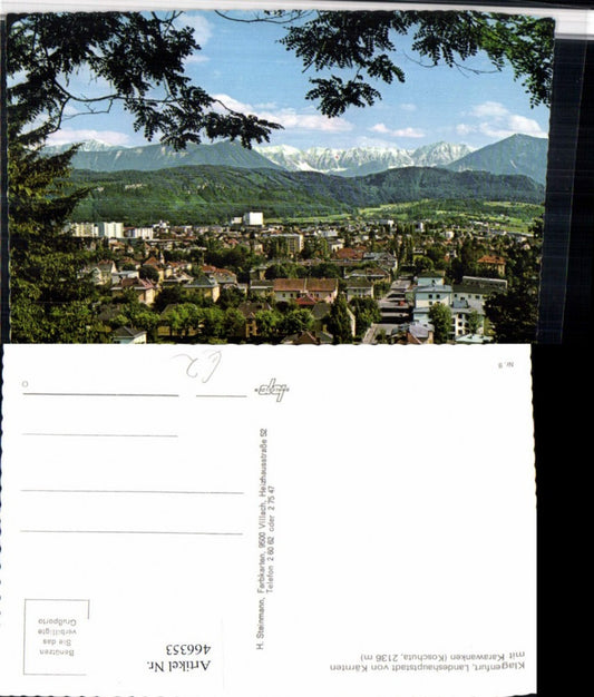 466353,Klagenfurt am Wörthersee Totale m. Karawanken Bergkulisse